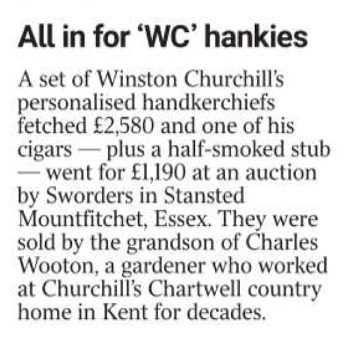 All in for 'WC' hankies